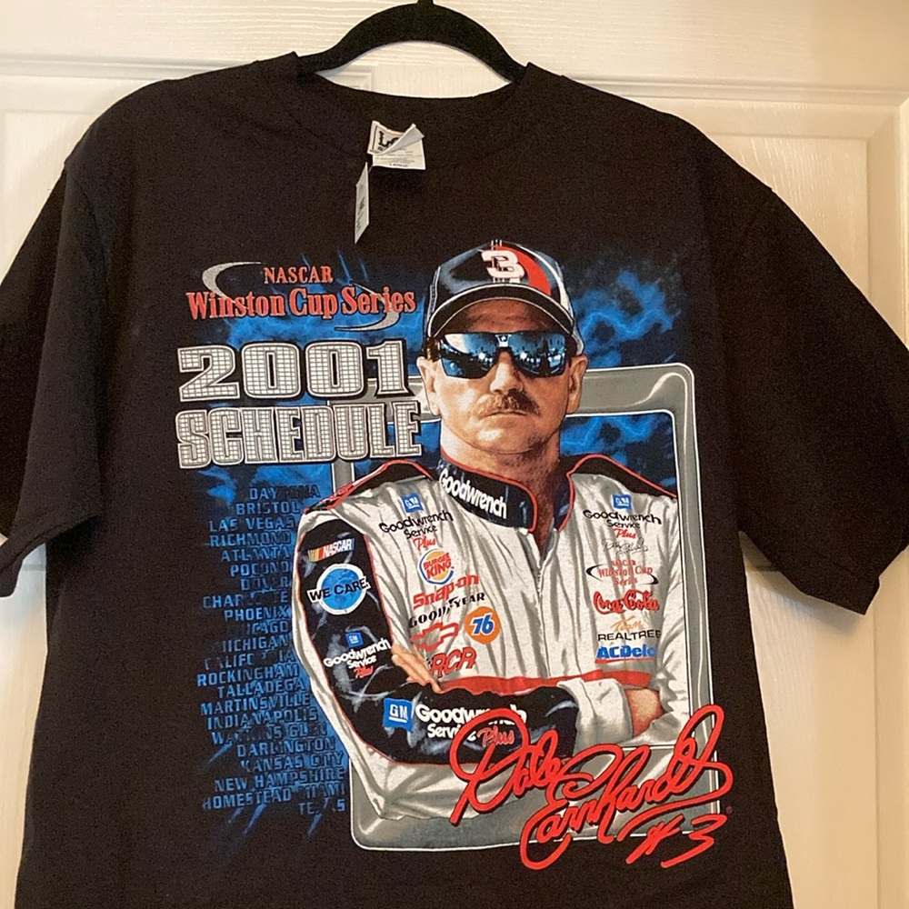 NWT - Men’s Vintage Dale Earnhardt 2001 Schedule Tee Shirt (L)